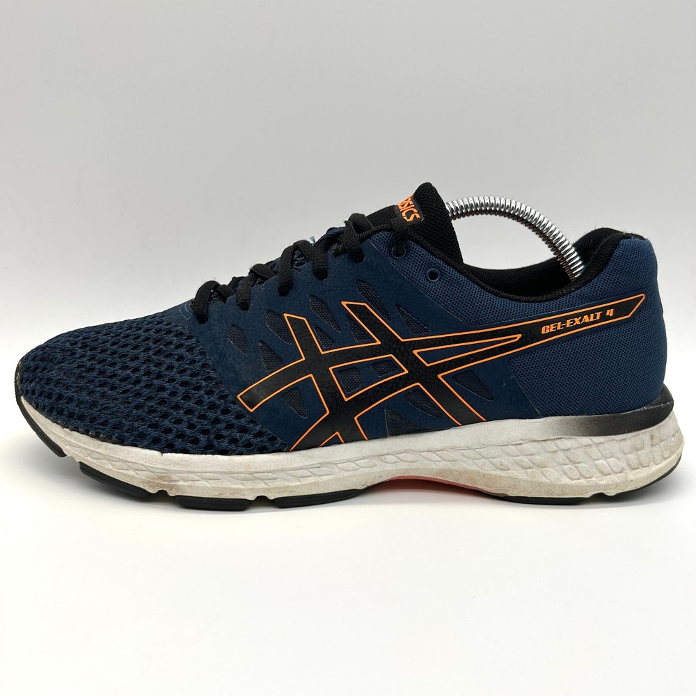 Asics Gel-Exalt 4 Shoes Men 10 Navy Blue Orange Running Sneakers T7E0N Stability